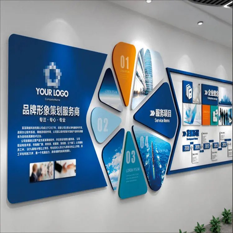 郑州企业形象设计 锦旗、形象墙、背景墙、灯箱门头与LOGO墙标牌的全方位打造